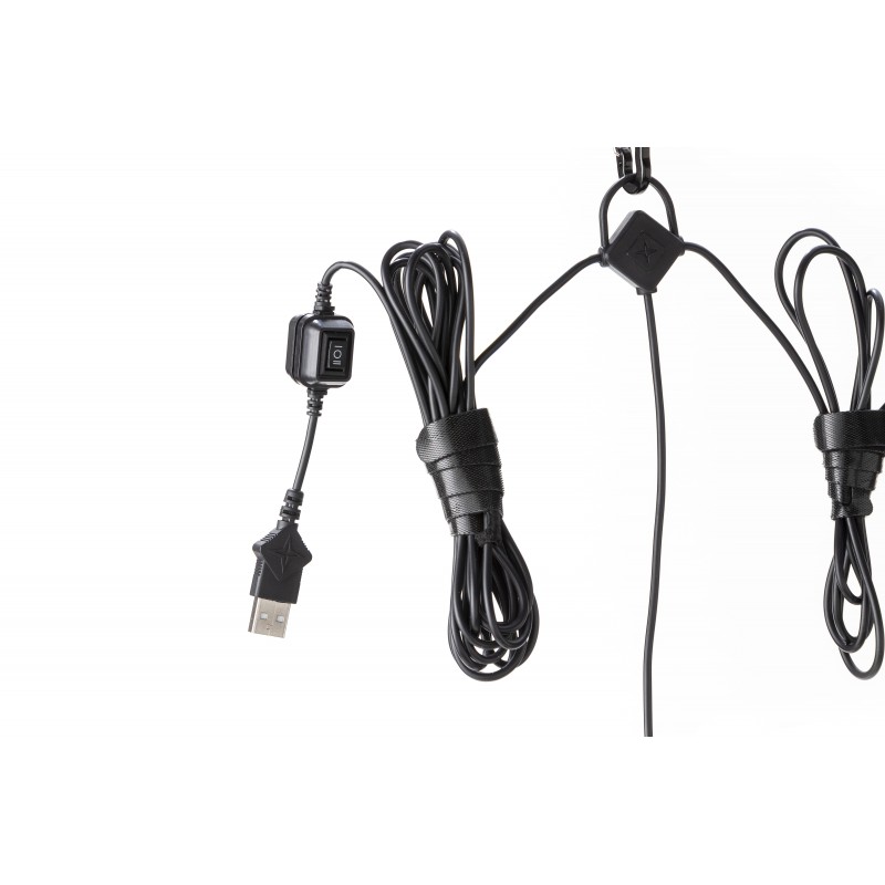 Slinger met 3 LED-lantaarns USB hangend Edison...