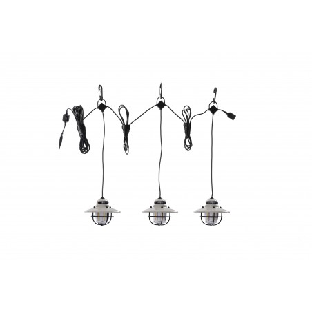 Guirlande 3 lanternes LED USB suspendue Edison Blanc Cassé – Barebones Living