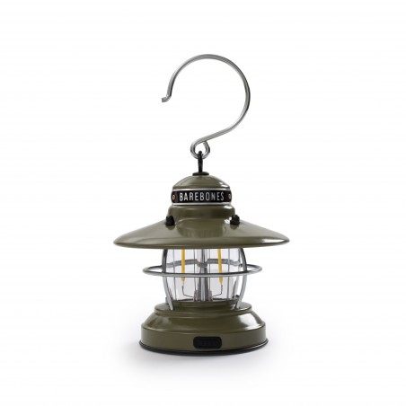 Mini LED Lantern 2AA or USB Hanging Edison Olive Green – Barebones Living