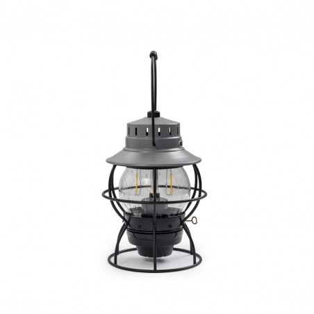 Vintage Portable USB LED Railroad Lantern Grey - Railroad Lantern Barebones Living