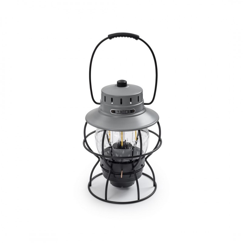 Vintage LED-Eisenbahnlampe Tragbar USB Grau -...