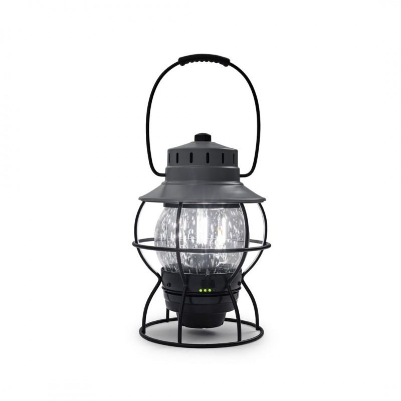 Vintage LED-Eisenbahnlampe Tragbar USB Grau -...