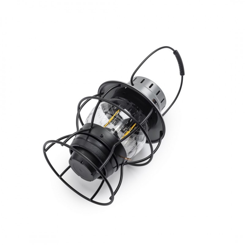 Vintage LED-Eisenbahnlampe Tragbar USB Grau -...