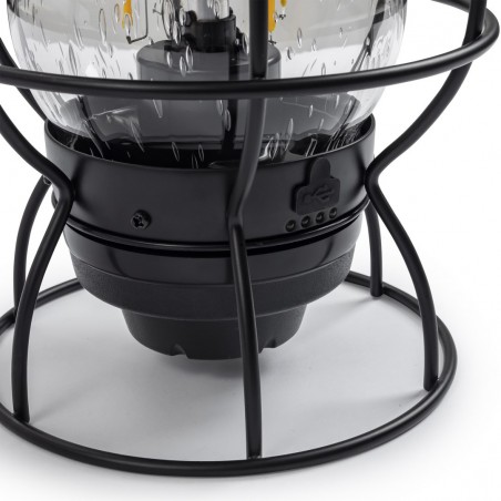 Vintage LED-Eisenbahnlampe Tragbar USB Grau - Railroad Lantern Barebones Living
