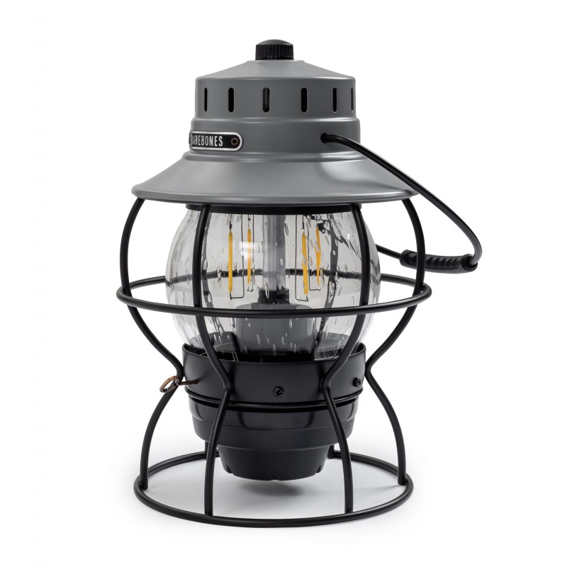 Vintage Portable USB LED Railroad Lantern Grey...