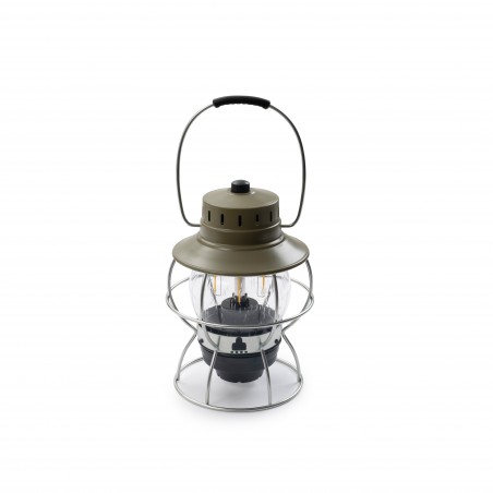 Vintage Portable USB LED Railroad Lantern Olive Green - Railroad Lantern Barebones Living
