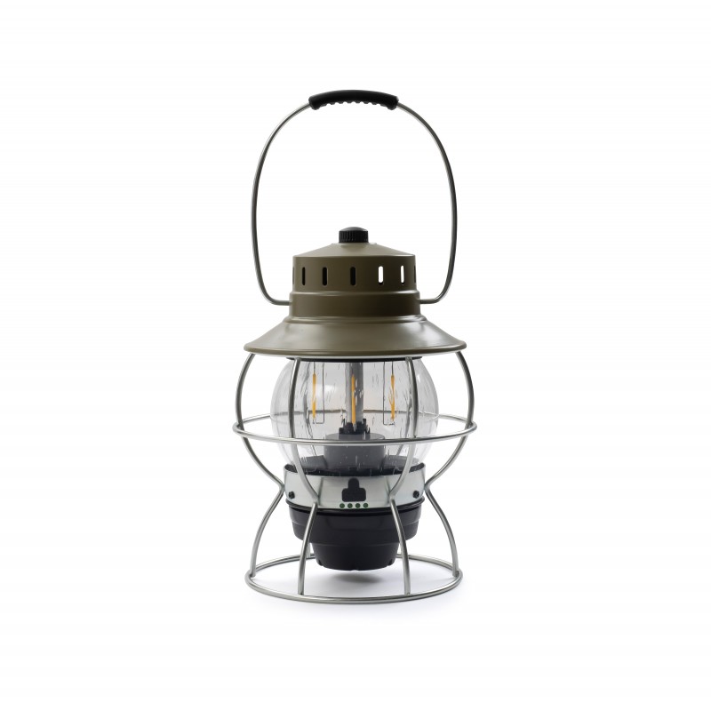 Vintage LED-Eisenbahnlampe Tragbar USB Olivgrün...