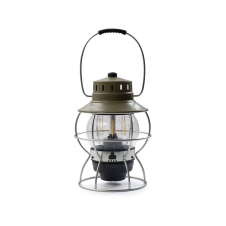 Vintage LED-Eisenbahnlampe Tragbar USB Olivgrün - Railroad Lantern Barebones Living