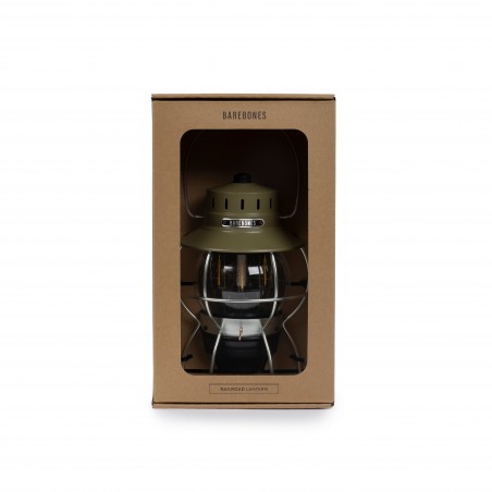 Vintage LED-Eisenbahnlampe Tragbar USB Olivgrün - Railroad Lantern Barebones Living