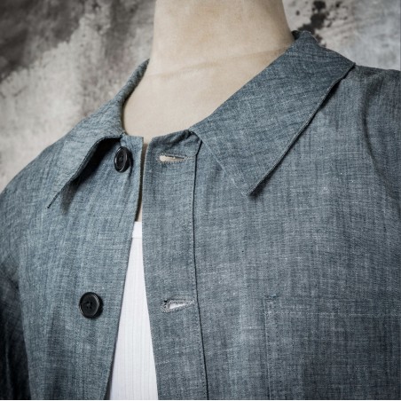 SUR-CHEMISE VESTE "LE NERVI" en CHAMBRAY - Fleurs de Bagne