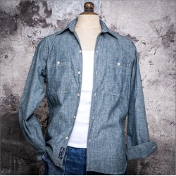 SHIRT "LE CAMISARD" LIGHT JAPANESE CHAMBRAY - Fleurs de...