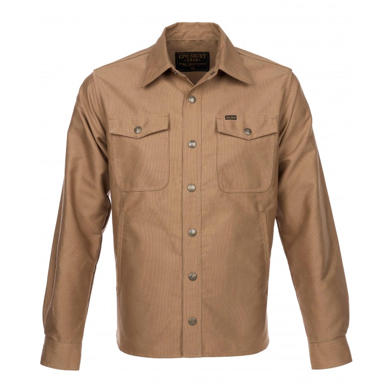 Hemd 1967 CPO Shirt waxed khaki - Pike Brothers