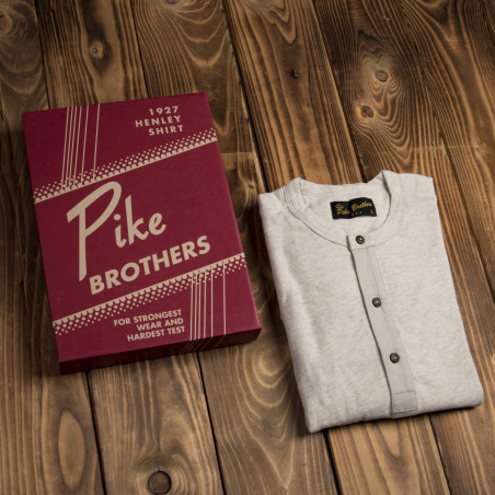 Kurzärmeliges Henley-Shirt mit Knopfleiste, Ecru-Melange – 1927 Henley Shirt short Sleeve ecru melange