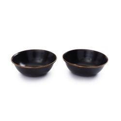 Charcoal Black Enamel Steel Bowls – Barebones Living 2