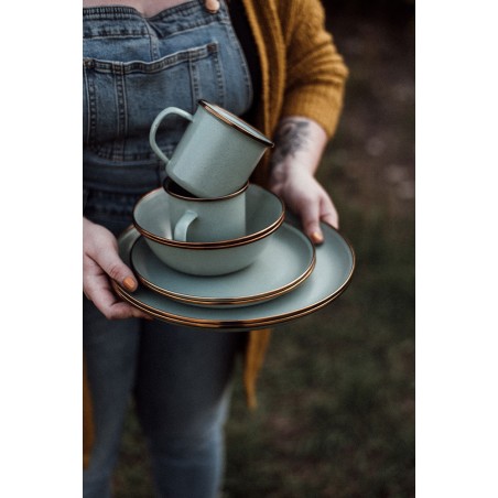 Kommen van Geëmailleerd Staal muntgroene kleur – Barebones Living