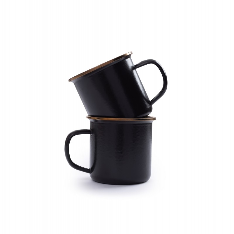 Charcoal Enamel Steel Mug Barebones Living