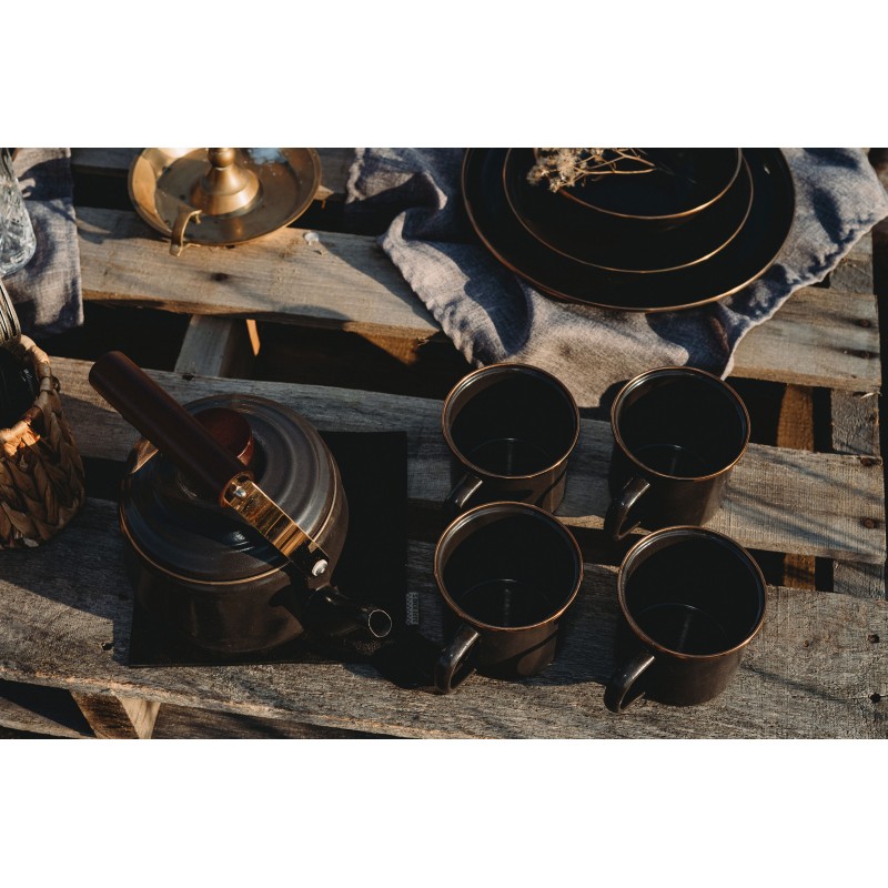 Mug Acier Emaillé couleur charbon Barebones Living