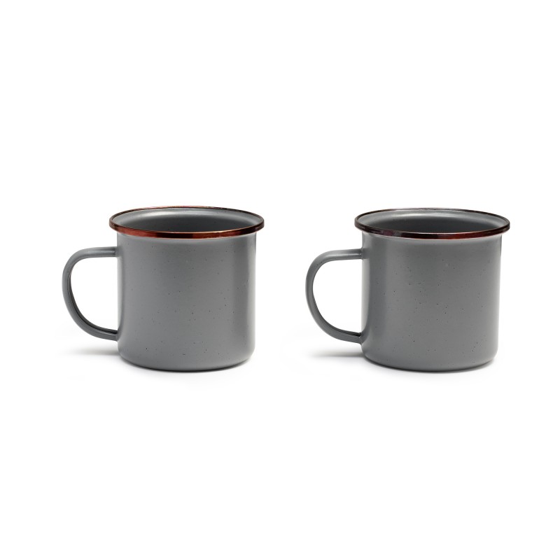 Mug Acier Emaillé couleur grise Barebones Living