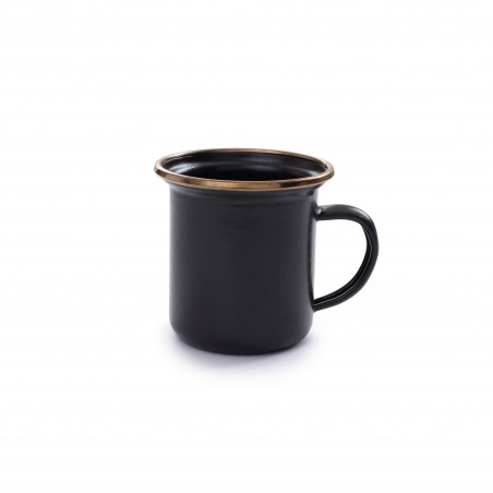 Espresso-Kaffeetassen aus emailliertem Stahl in Anthrazit – Barebones Living