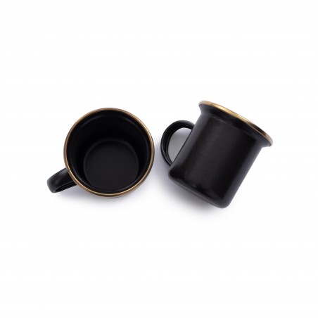 Espresso-Kaffeetassen aus emailliertem Stahl in Anthrazit – Barebones Living