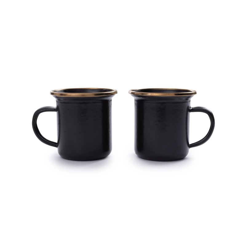 Espresso-Kaffeetassen aus emailliertem Stahl in...