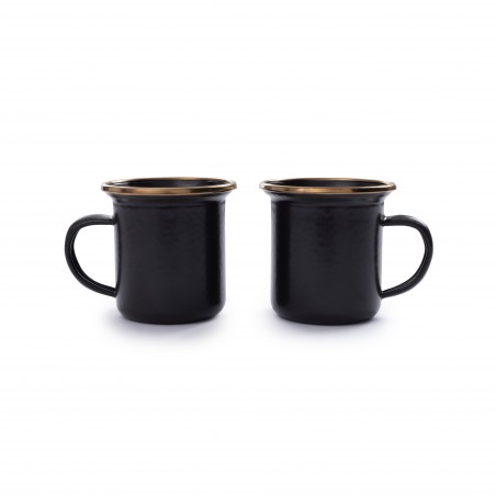 Tasses à café Expresso Acier Emaillé couleur charbon - Barebones Living