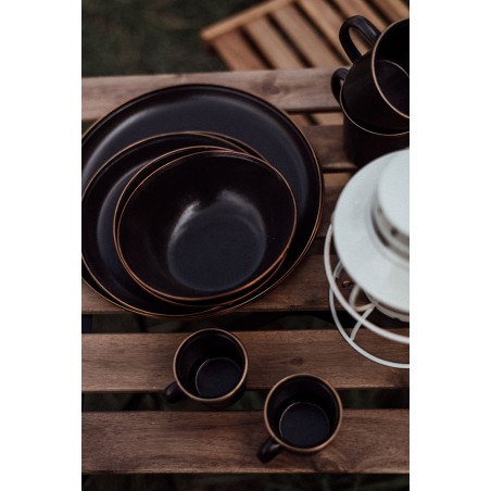 Espresso-Kaffeetassen aus emailliertem Stahl in Anthrazit – Barebones Living