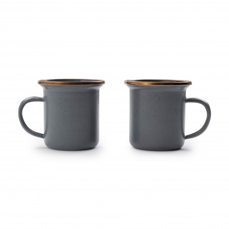 Espresso Koffiekopjes Geëmailleerd Staal grijze kleur - Barebones Living