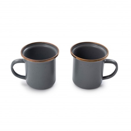 Grey Enamel Steel Espresso Coffee Cups - Barebones Living