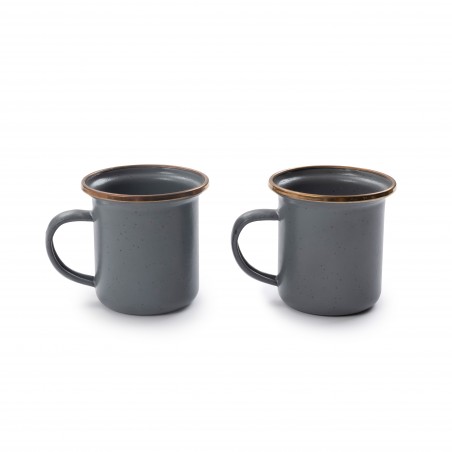 Grey Enamel Steel Espresso Coffee Cups - Barebones Living