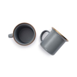 Espresso-Kaffeetassen Emaillierter Stahl Farbe Grau –... 2