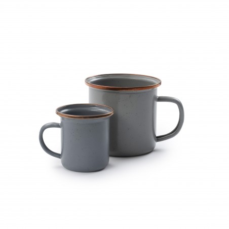Espresso-Kaffeetassen Emaillierter Stahl Farbe Grau – Barebones Living