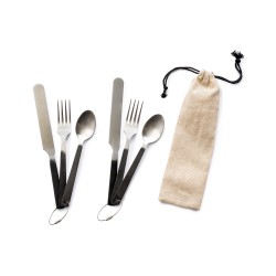 Set van 6 bestekstukken met handvatten mat...