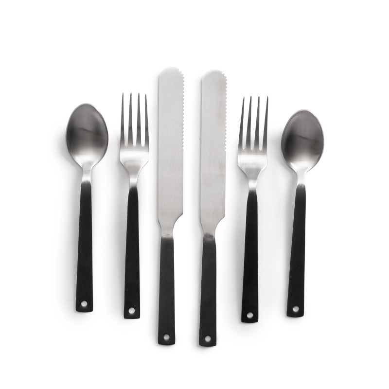 Set of 6 Cutlery with Matte Carbon Finish...