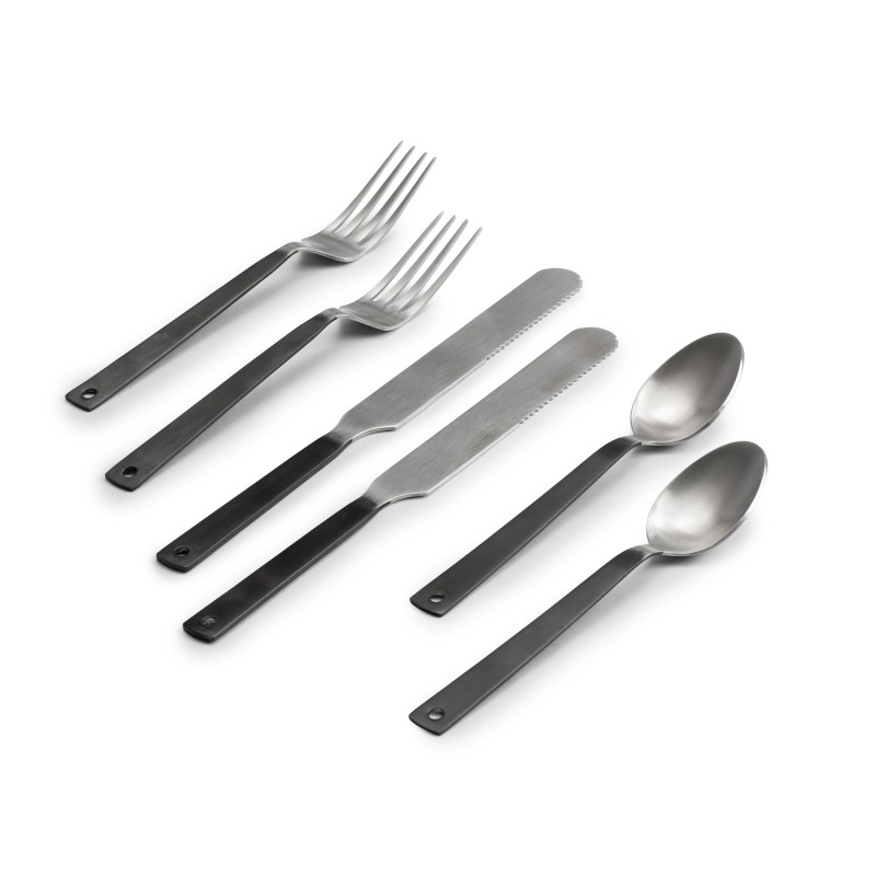 Set van 6 bestekstukken met handvatten mat...