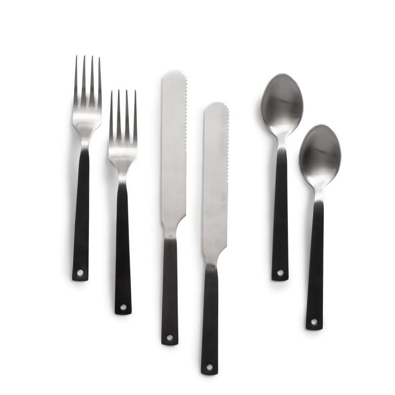 Set van 6 bestekstukken met handvatten mat...