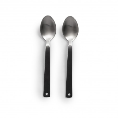 Set of 6 Cutlery with Matte Carbon Finish Handles – Barebones Living