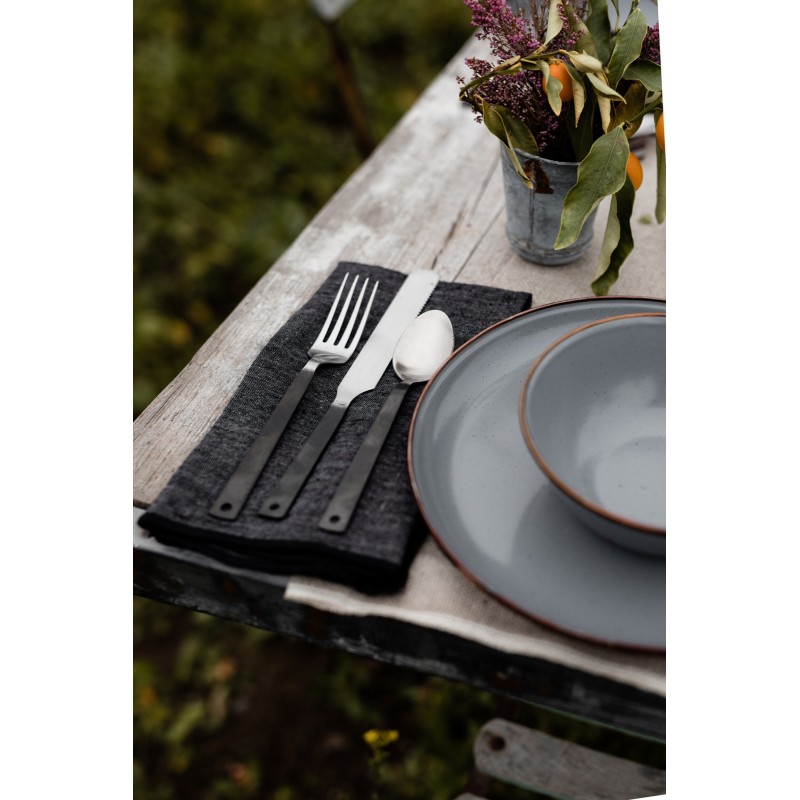 Set of 6 Cutlery with Matte Carbon Finish...