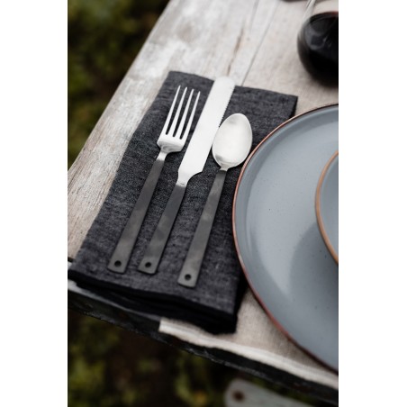 Set van 6 bestekstukken met handvatten mat koolstofafwerking – Barebones Living