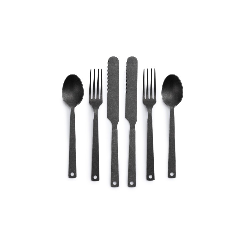 Set of 6 Cutlery Matte Carbon Finish –...