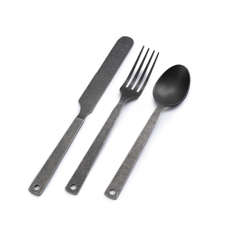 Set van 6 bestekstukken mat koolstofafwerking –...