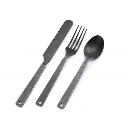 Set van 6 bestekstukken mat koolstofafwerking – Barebones Living