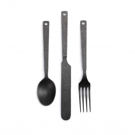Set van 6 bestekstukken mat koolstofafwerking – Barebones Living
