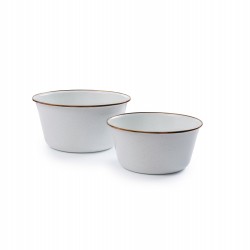 Set van 2 Saladeschalen Geëmailleerd Staal kleur...