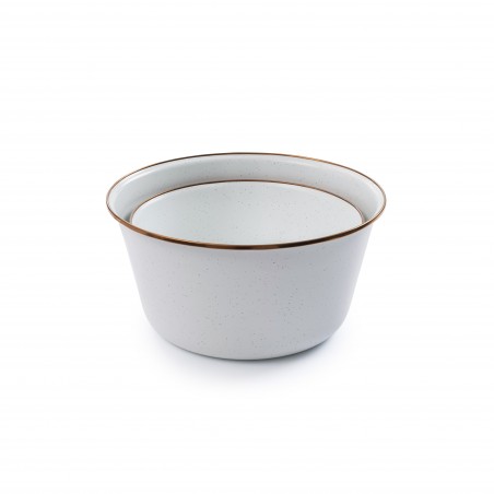 Set van 2 Saladeschalen Geëmailleerd Staal kleur Eierschaal – Barebones Living