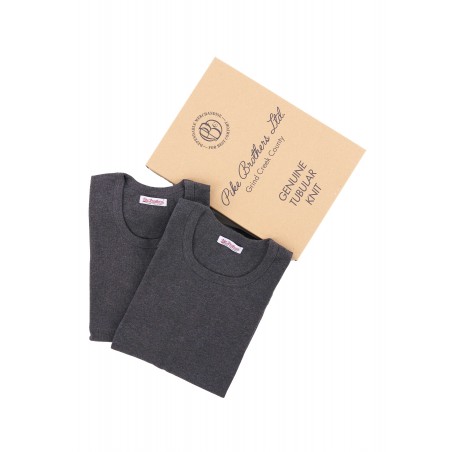 Pack de 2 T-shirts tubulaires col rond gris 1947 Round Neck Set Grey - Pike Brothers