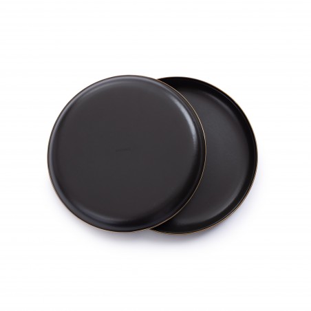 Large Charcoal Black Enamel Steel Plates – Barebones Living