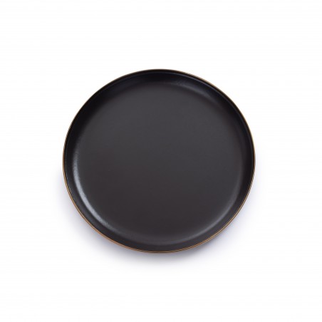Grandes assiettes en acier émaillé couleur charbon noir – Barebones Living