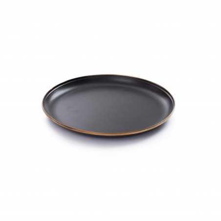 Large Charcoal Black Enamel Steel Plates – Barebones Living