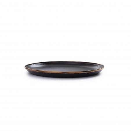 Large Charcoal Black Enamel Steel Plates – Barebones Living